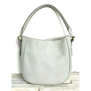 ROOMY J.CREW PEBBLED GRAY GENUINE LEATHER TOTE HOBO SHOULDER BAG PURSE HANDBAG